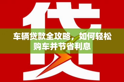 二仑车辆贷款全攻略，如何轻松购车并节省利息