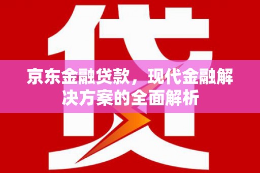 依兰京东金融贷款，现代金融解决方案的全面解析