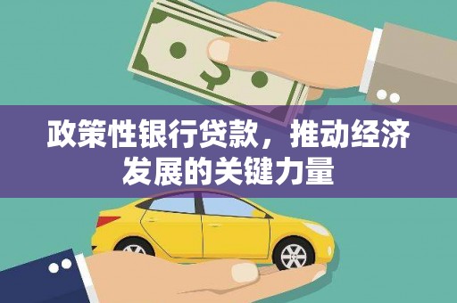下城政策性银行贷款，推动经济发展的关键力量