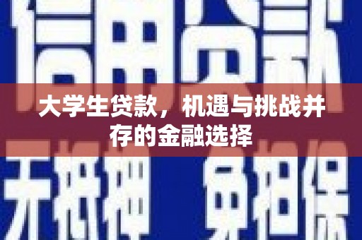 鹿谷大学生贷款，机遇与挑战并存的金融选择